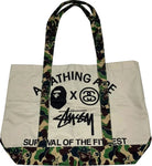 BAPE x Stussy Survival Of The Fittest Tote Bag 'Beige' - Hypesupplyuk